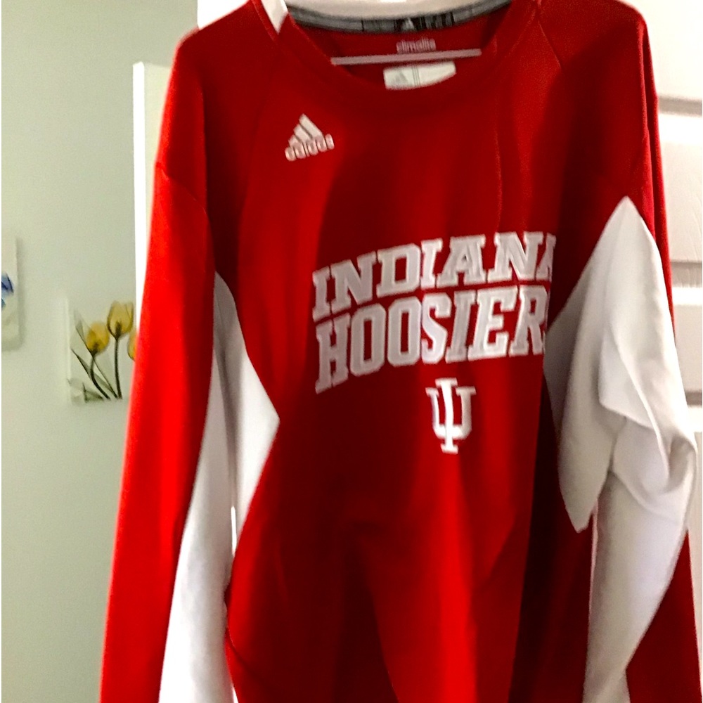 Adidas red and white climate Indiana university sweatshirt